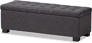Baxton Studio Orillia Modern and Contemporary Dark Grey Fabric Upholster... - £187.44 GBP