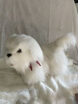 vtg Interactive Dog soft sounds Walking Pup Furreal white Maltese Hasbro... - $32.61