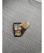 Vintage People Pins by LUCINDA 3D Brooch  Colorful Background Heart Unique - €14,61 EUR