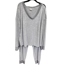 Soma Loungewear 2pc. Pant Set Gray Size XXL Pant Top Pajama Sleepwear Cozy - £31.68 GBP