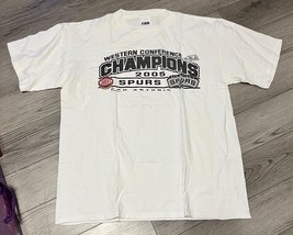 VTG San Antonio Spurs 2005 Western Conference Champions White T-Shirt Size L CSA - £13.86 GBP