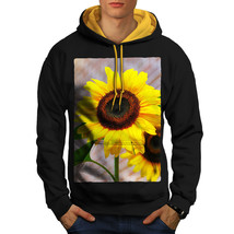 Wellcoda Sunflower Photo Nature Mens Contrast Hoodie, Nature Casual Jumper - £31.46 GBP