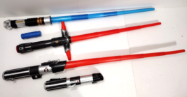 Star Wars LOT Of Plastic Extendable Lightsaber Toys DARTH VADER KYLO REN - $39.95