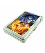 Fire Ice Lions Em1 Cigarette Case with Built in Lighter Metal Wallet - $20.74