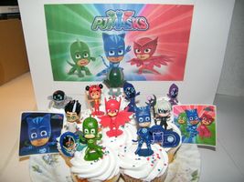 PJ Masks Cake Toppers 14 Set with 10 Figures, 2 Decorative Stickers and ... - $15.95