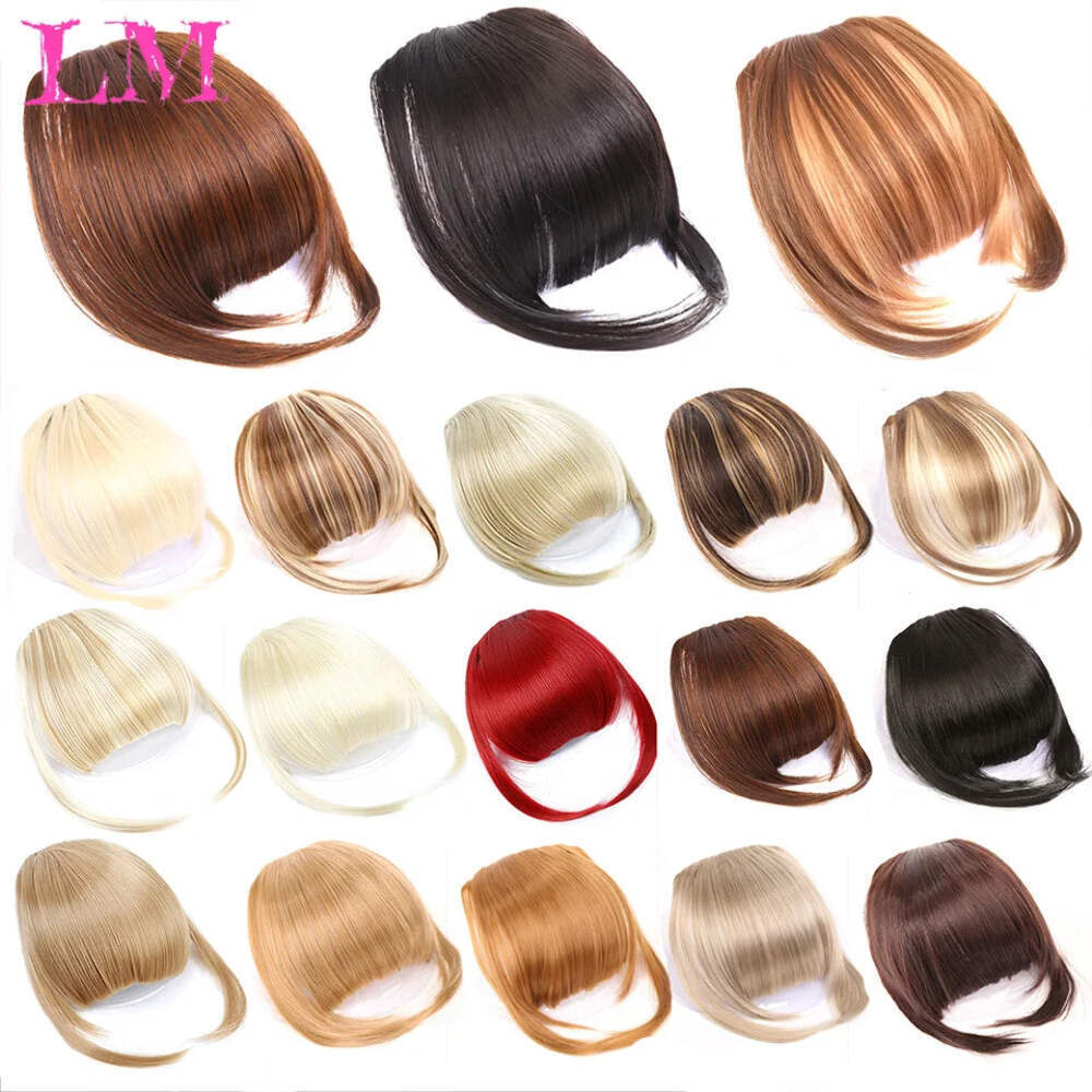 Natural Straight Synthetic Blunt Bangs Clip-In Hair Extensions 6 Inch Brown - $4.94+