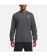Reebok Identity Sweatshirt Dark Grey Heather Size 2XL Logo Fleece Crewneck - €22,31 EUR