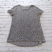 Zoe + Liv Womens T Shirt Medium Gray Animal Print Short Sleeve Tunic - £16.11 GBP