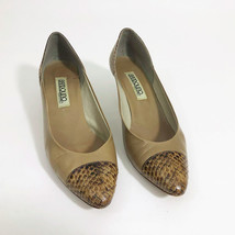 Bandolino Taupe &amp; Faux Snakeskin Kitten Heels Women&#39;s Size 8N - $14.84
