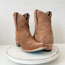 Lane EMMA JANE Womens Cowboy Bootie 7.5 Brown Suede Western Cowgirl Shor... - $133.65