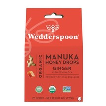 Wedderspoon Organic Manuka Honey Drops, Ginger &amp; Echinacea, 20 Count (Pa... - $14.84