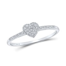 Diamond Heart Promise Ring 10k White Gold - £146.40 GBP