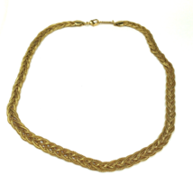 Napier Woven Braided Flat Chain Necklace 19&quot; Gold Tone Classic Vintage E... - $24.00
