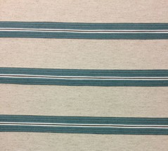 Ballard Designs Azra Teal Blue Stripe Railroaded Upholstery Fabric By Yard 54&quot;W - £11.76 GBP