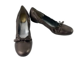 Ros Hommerson Womens Shoes Pewter Gray 8.5 AAAA 4A Leather Slip On Balle... - $27.54