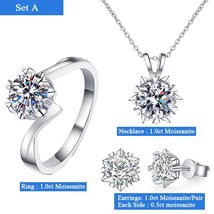 Custom 6CT Moissanite Diamond Bridal Sets for Women Heart Snowflake Pendant Neck - £162.10 GBP