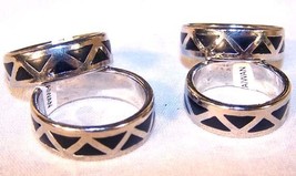 12 Black Diamond Wedding Band Ring Adult Jewelry Novelty Mens Ladies Bulk Rings - £14.85 GBP