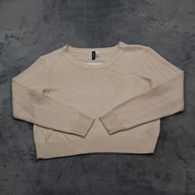 HM Divided Sweater Womens L Beige Long Sleeve Round Neck Acrylic Knit Pullover - £20.55 GBP