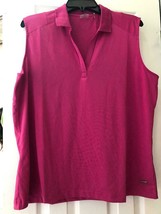 NWT Ladies TEHAMA Raspberry Fuchsia Sleeveless Golf Tennis Shirt Top - M L &amp; XL - $29.99