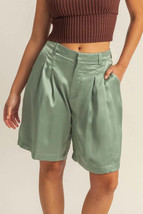 HYFVE High-Waist Pleated Satin Shorts - $35.01