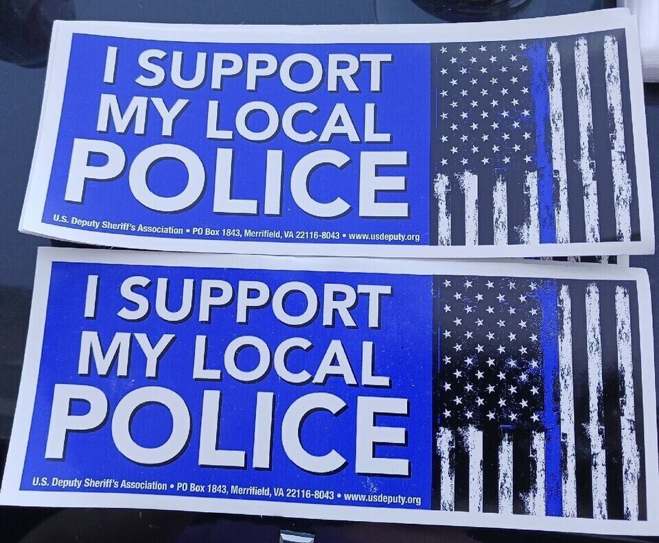 I support my local police, blue ine DECAL/STICKER support ( SET OF 2 ) 8... - $2.96