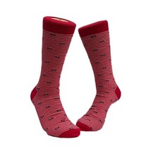 Red and White Striped Pattern Dress Socks (with fishes) - £4.71 GBP