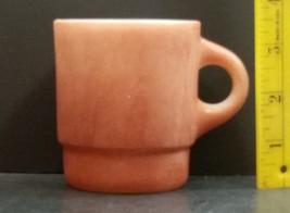 Vintage Red/Orange Outside Fire King Coffee Mug USA Anchor Hocking Stackable - £5.58 GBP