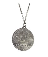 VTG Egyptian Magic Coin Necklace Silver Medallion Duel in the Sun Helen ... - $32.62