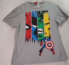 Marvel Sleepwear Tee Shirt Youth Large Gray Graphic Print Short Sleeve C... - $12.99