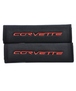 2 pieces (1 PAIR) Chevy Corvette Embroidery Seat Belt Cover Pads (Red on... - $24.60 CAD