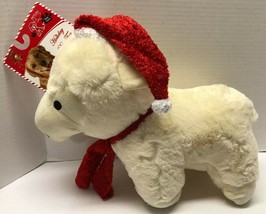 Pet Lou Petlou Christmas Santa Hat Lamb 14&quot; Plush Dog Pet Toys - £20.09 GBP