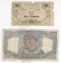 France, (plein De 2) Old Émission, Billets Banque Avec Défauts / Dommage... - $21.87