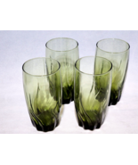 Anchor Hocking CENTRAL PARK IVY GREEN Swirl Highball Iced Tea Glass - Se... - $33.05 CAD