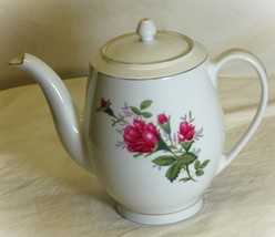 Noritex Fine China Teapot Pink Roses Gold Trim - $34.64