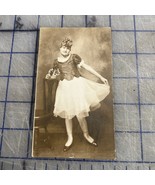 Vtg Picture Postcard Girl In Dance Outfit Cute Fun Flowers Dancer - $8.09
