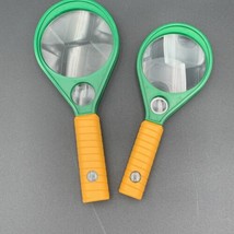 Vtg Pair of Collectible Yellow Green Tennis Racquet Dual Magnifier Glass 1970&#39;s - £22.72 GBP