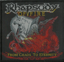 RHAPSODY OF FIRE from chaos 2011 WOVEN SEW ON PATCH official RARE no lon... - $8.17