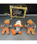Chicago Bears 4” Gingerbread / Snow Man Stocking Ornament / Letter To Sa... - $11.30