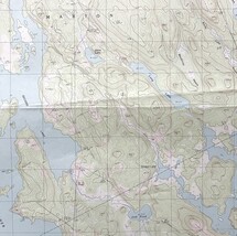 Map Long Lake Maine 1987 Topographic Geological Survey 1:24000 27 x 22&quot; ... - $23.62