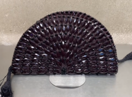 ZARA BNWT 2025. BROWN BEADED FAN BAG CLUTCH. 1445/201/700 - $94.97