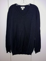 L.L. BEAN MEN&#39;S LS V-NECK GRAY 100% COTTON PULLOVER SWEATER-XLT-WORN ONC... - $11.99