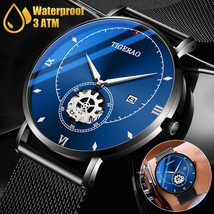 Waterproof Men&#39;s Quartz Watch Classic Stainless Steel Analog Business Wr... - £19.53 GBP