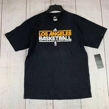 Los Angeles Basketball XL Adidas Casual T-Shirt Black New Youth - $127.76 MXN