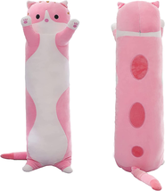 SHINUOER Long Cat Plush Pillow Cat Body Pillow,Pink Cat Stuffed Animals Soft Plu - £12.83 GBP