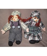 Vintage 2 Small 7 inch Cute Porcelain Dolls Victorian style Dress outfits  - £27.54 GBP