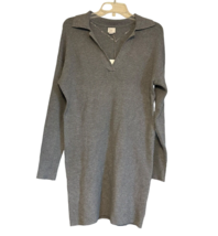 A New Day Womens Sweater Dress Small Gray Knit Long Sleeve Ribbed Pullov... - $15.71