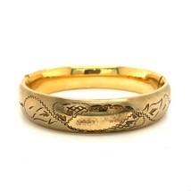 Vintage Signed 12k Gold Filled Victorian Design Etch Hinge Bangle Bracelet 7 1/2 - £109.02 GBP