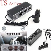 3In1 Way Usb Port Car Dc Cigarette Lighter Socket Power Adapter Charger ... - $17.04