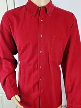 Men&#39;s XL, Long Sleeve Corduroy Button Down Red Shirt. Club Room Charter Club. - £12.76 GBP