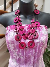 Ash &amp; Sara Women Pink &amp; White Floral Viscose Off the Shoulder Long Maxi Dress S - £22.49 GBP